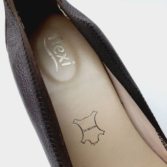 FLEXI Classic Comfort Heel Pumps Genuine Leather Brown Sz 10 - Picture 12 of 12